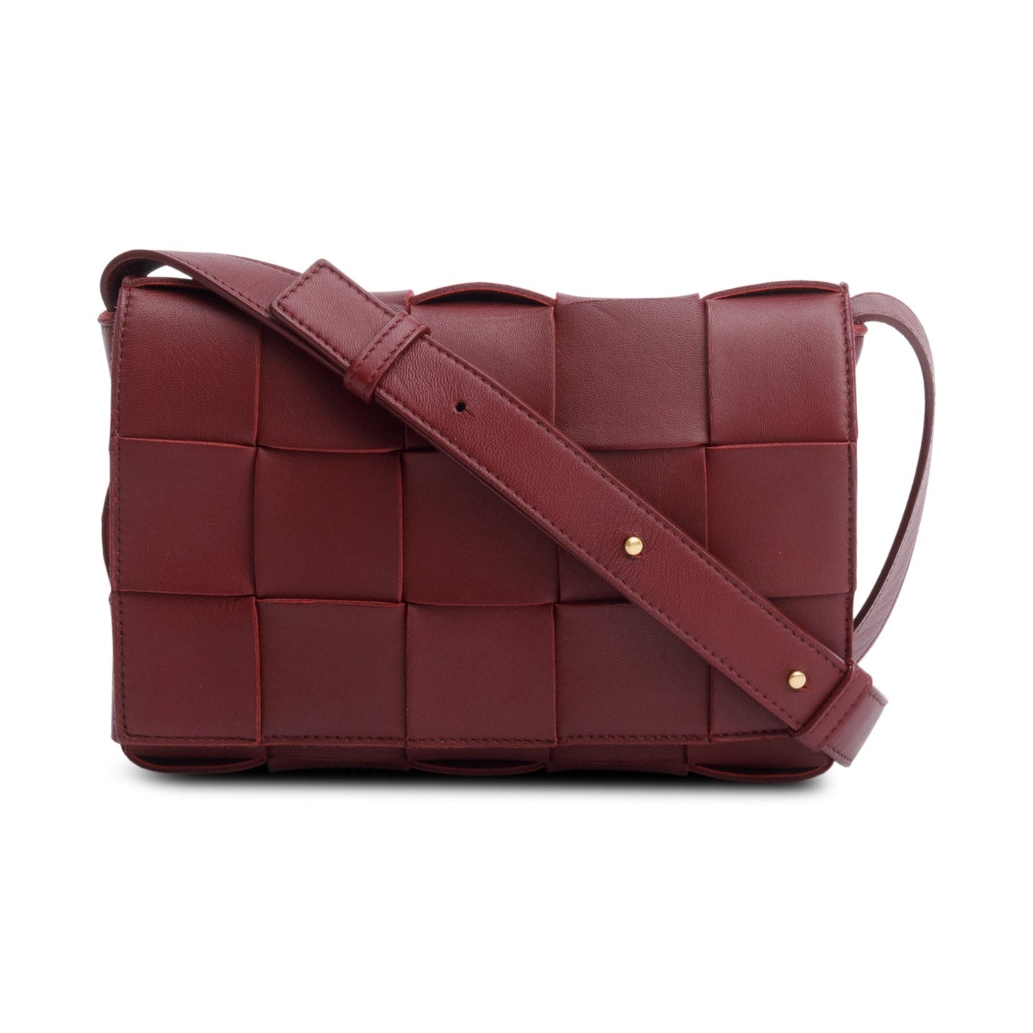 Bottega Veneta Burgundy Intrecciato Cassette Bag