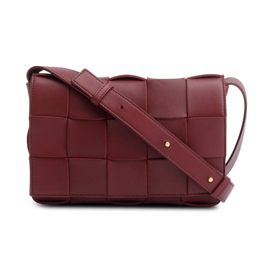 Bottega Veneta Burgundy Intrecciato Cassette Bag