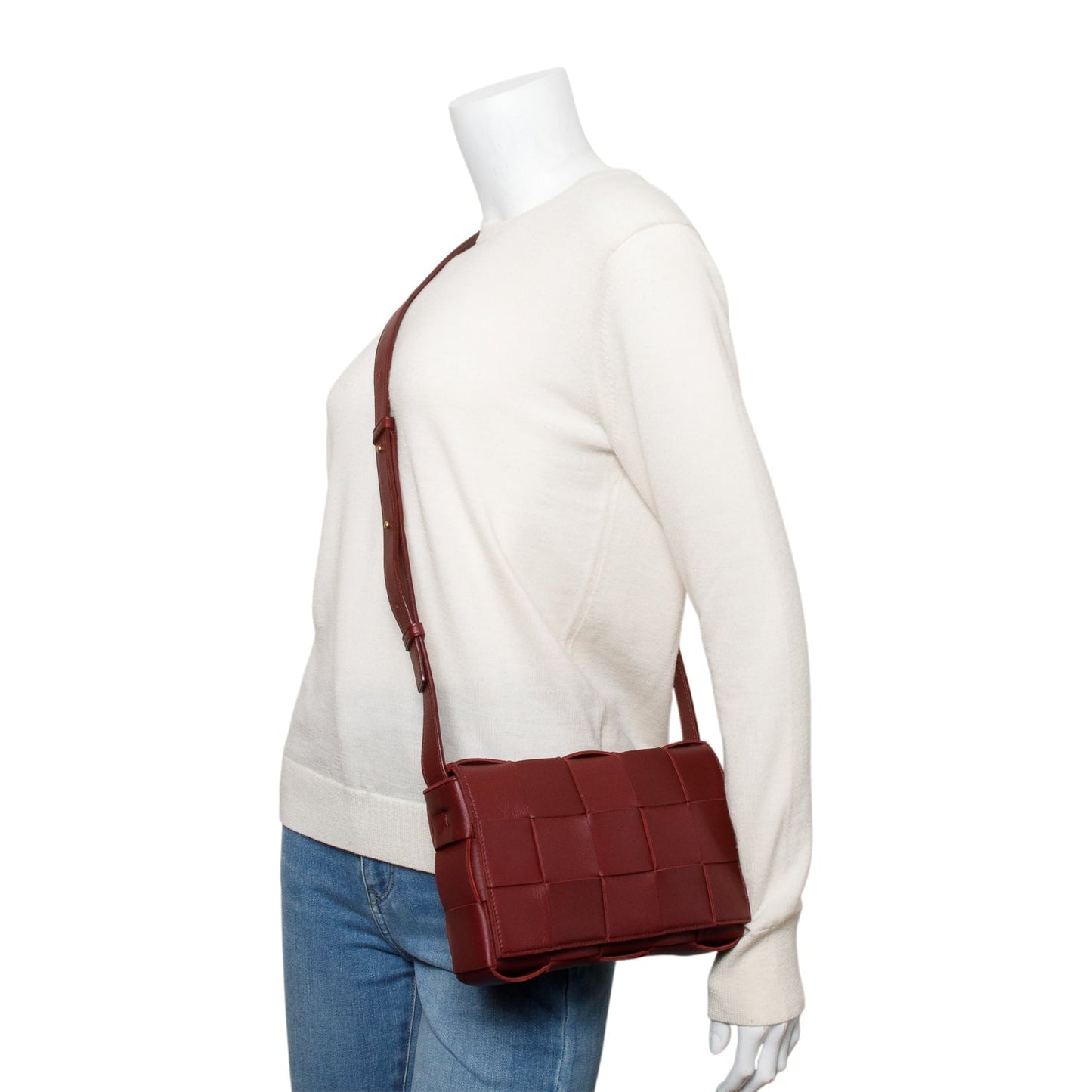 Bottega Veneta Burgundy Intrecciato Cassette Bag