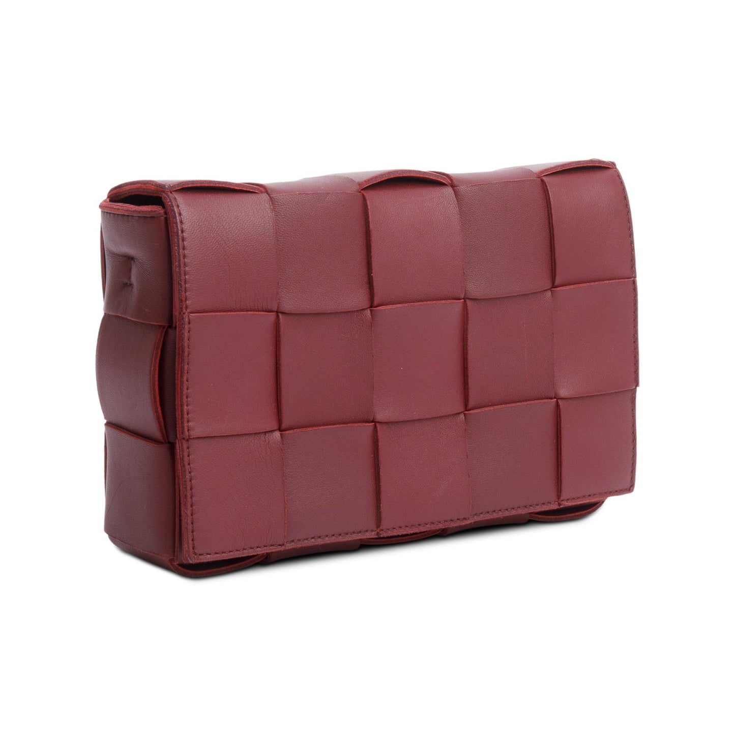 Bottega Veneta Burgundy Intrecciato Cassette Bag