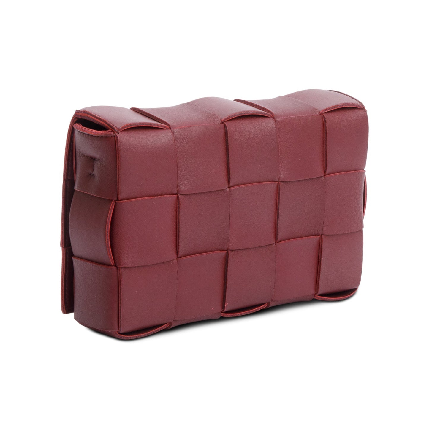 Bottega Veneta Burgundy Intrecciato Cassette Bag
