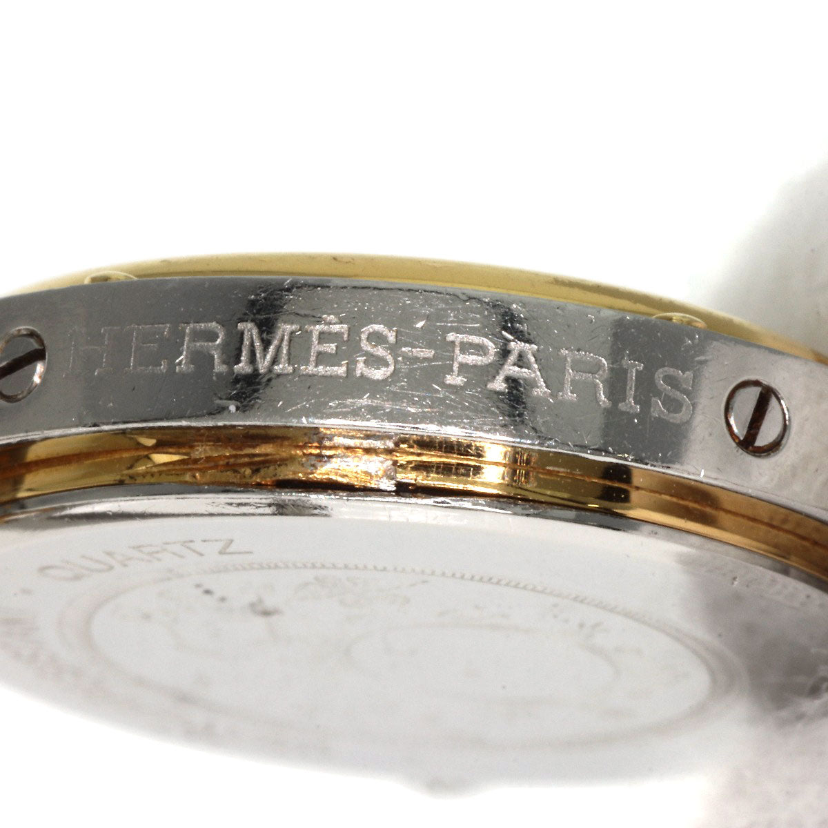 HERMES Watches Quartz Stainless Steel , SSxGP gold Clipper Old Belt cream dial Women  d