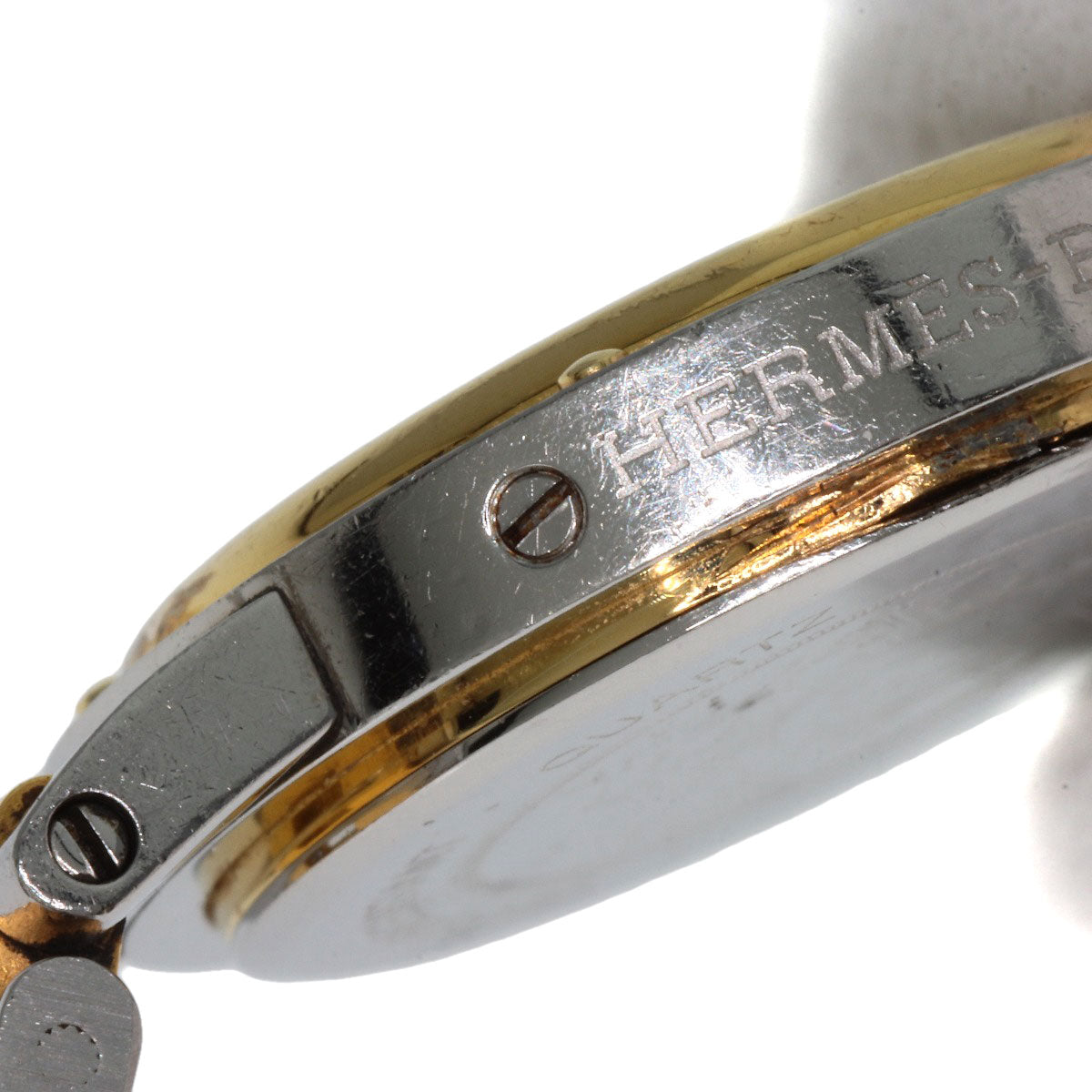 HERMES Watches Quartz Stainless Steel , SSxGP gold Clipper Old Belt cream dial Women  d