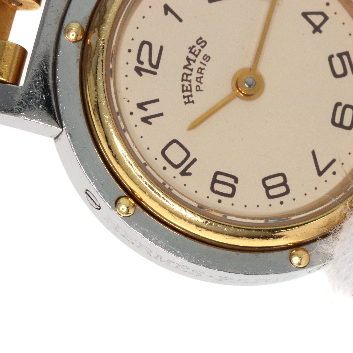 HERMES Watches Quartz Stainless Steel , SSxGP gold Clipper Old Belt cream dial Women  d