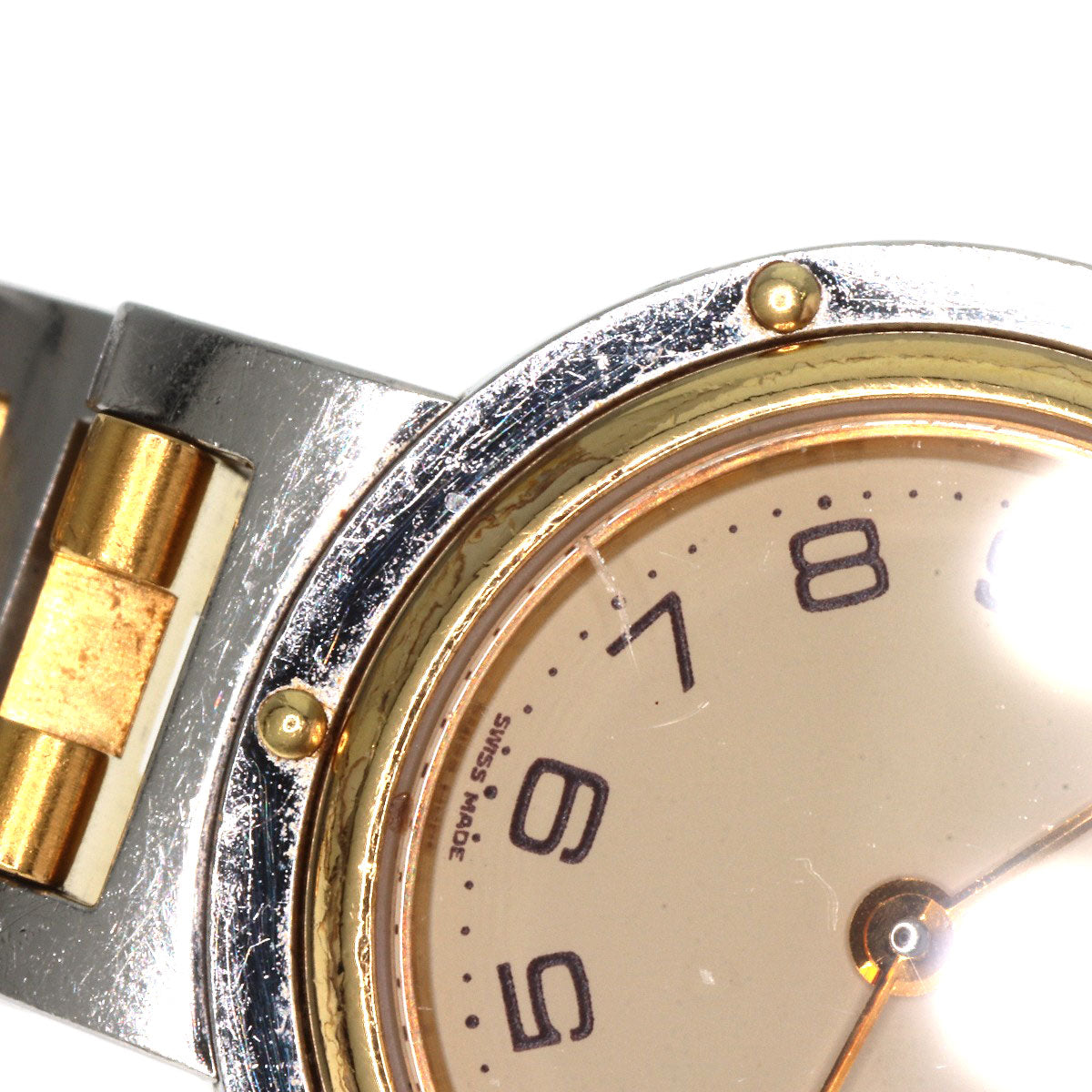 HERMES Watches Quartz Stainless Steel , SSxGP gold Clipper Old Belt cream dial Women  d