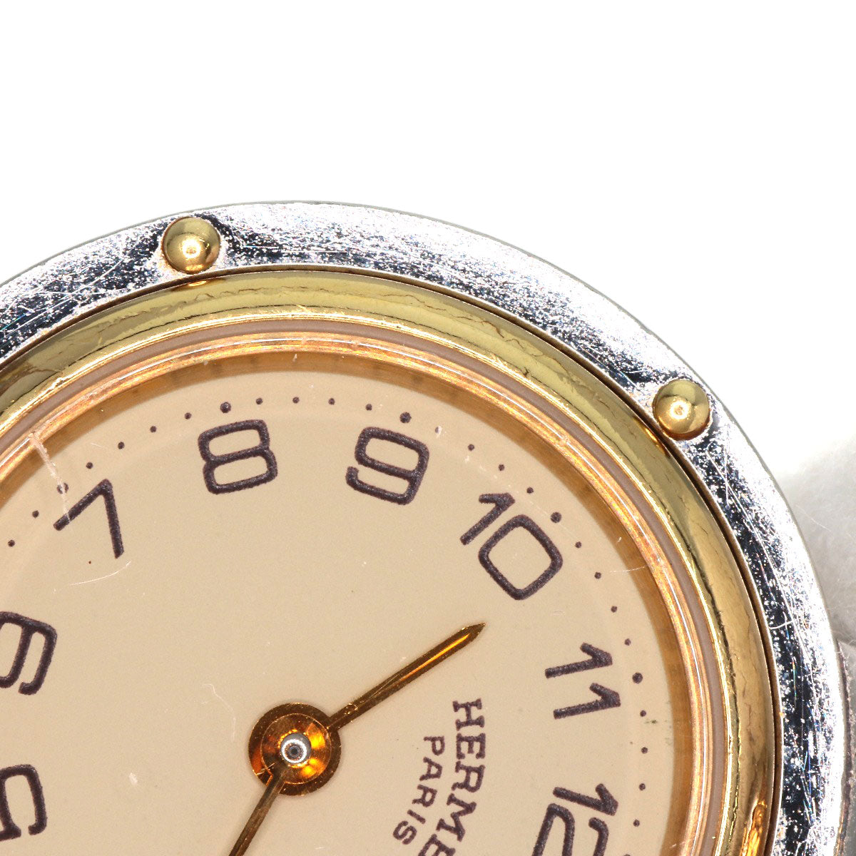 HERMES Watches Quartz Stainless Steel , SSxGP gold Clipper Old Belt cream dial Women  d