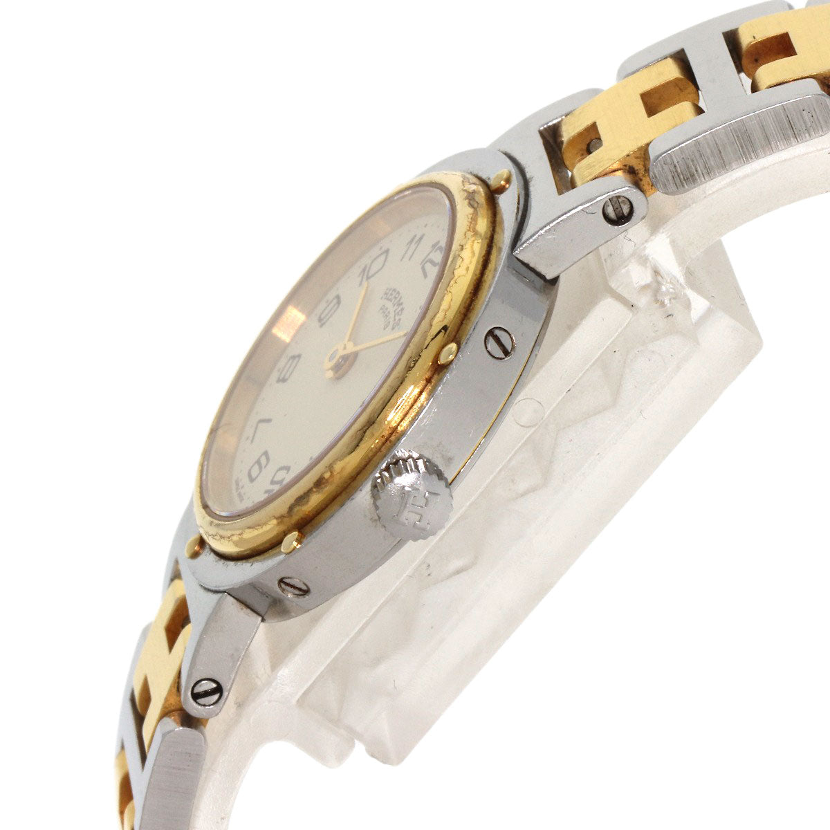 HERMES Watches Quartz Stainless Steel , SSxGP gold Clipper Old Belt cream dial Women  d