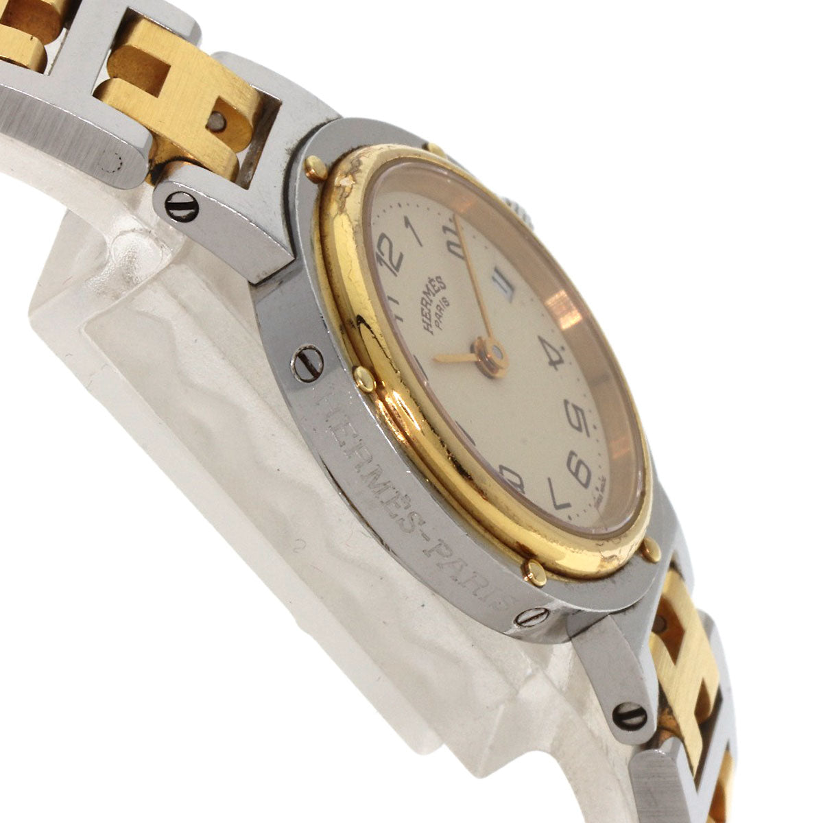 HERMES Watches Quartz Stainless Steel , SSxGP gold Clipper Old Belt cream dial Women  d