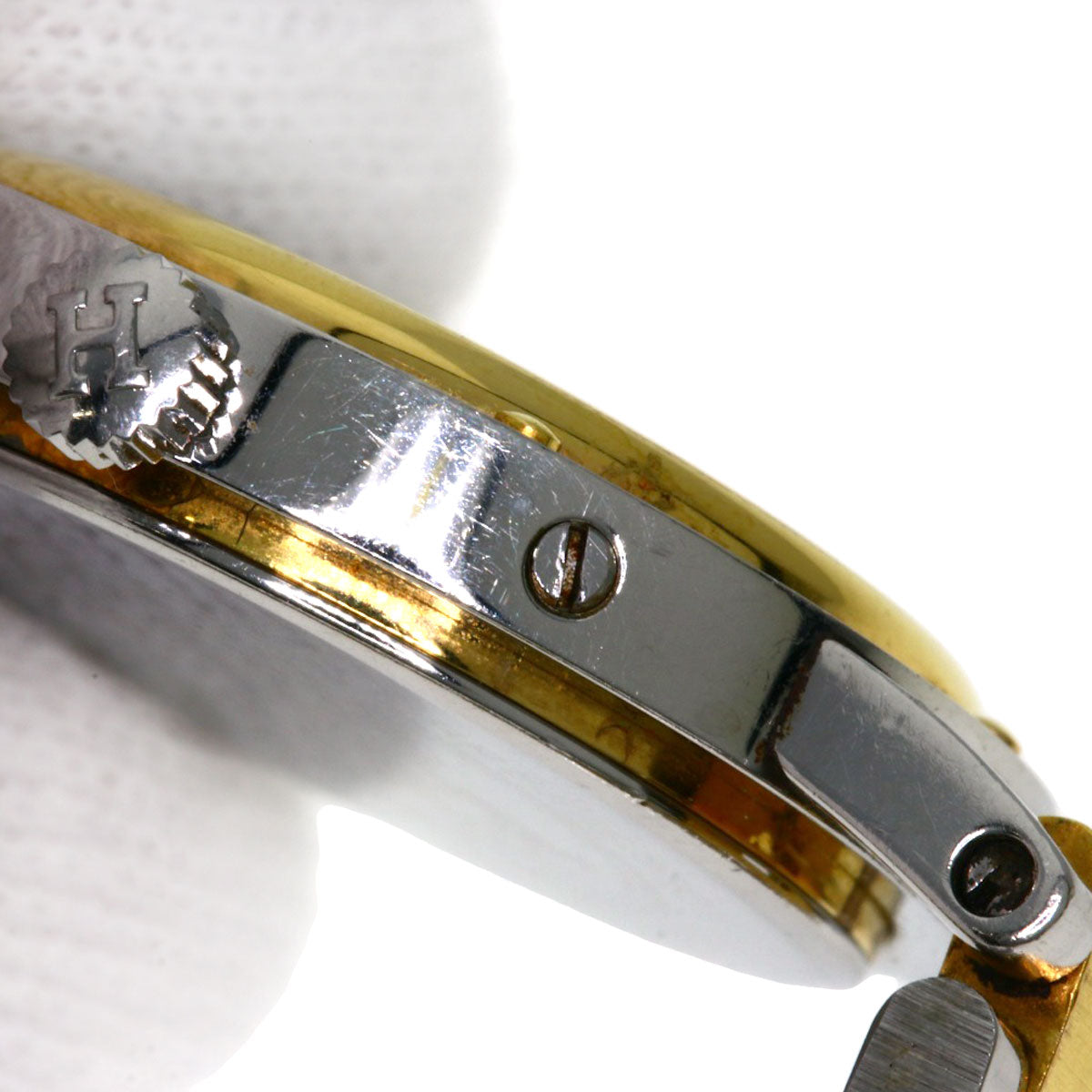 HERMES Watches Quartz Stainless Steel , SSxGP gold Clipper white dial Women  d