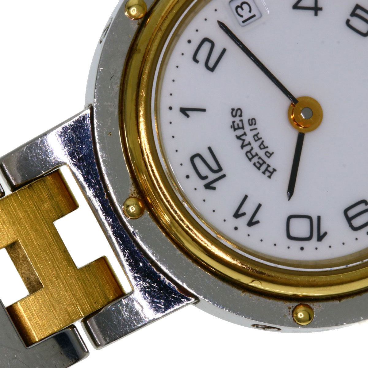 HERMES Watches Quartz Stainless Steel , SSxGP gold Clipper white dial Women  d