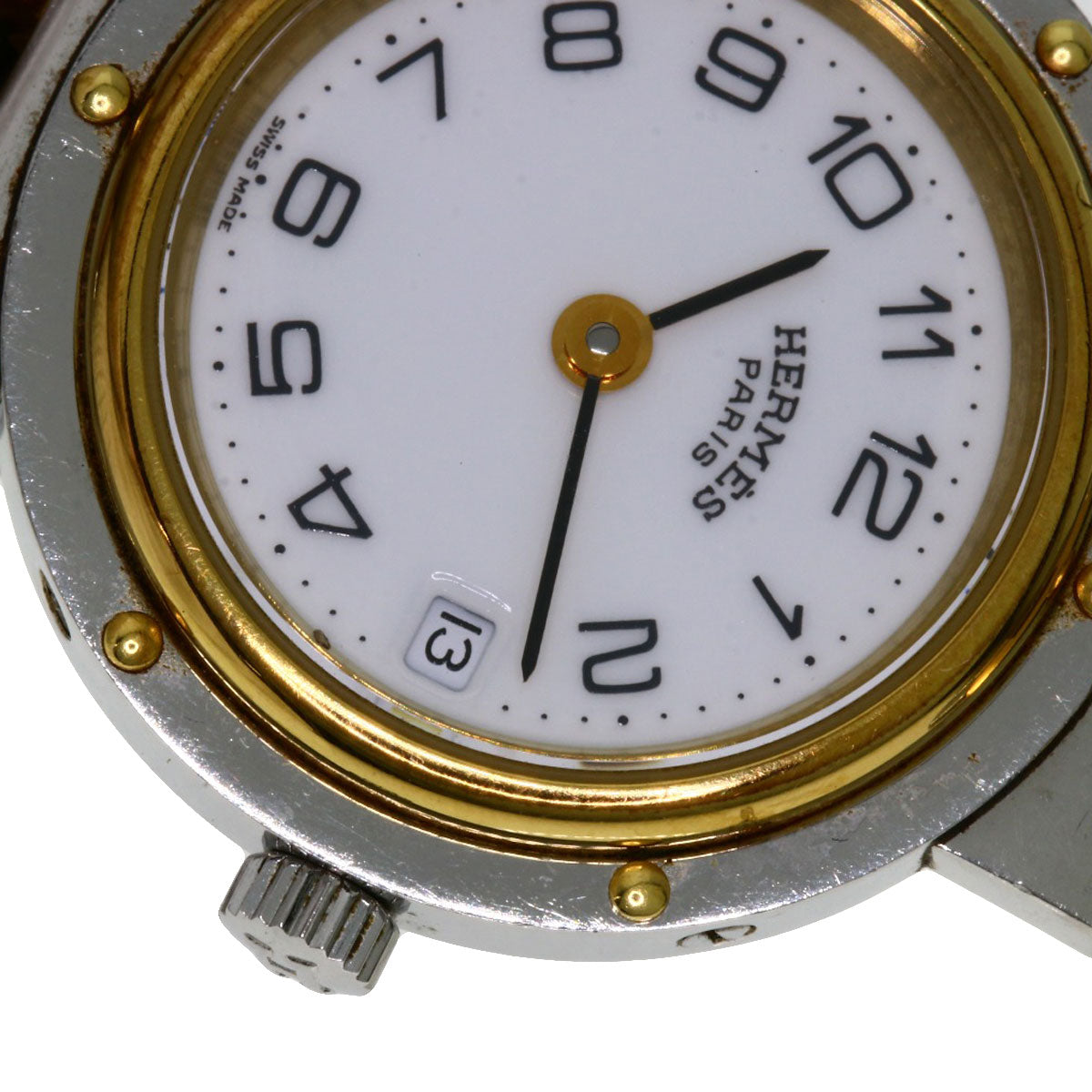 HERMES Watches Quartz Stainless Steel , SSxGP gold Clipper white dial Women  d