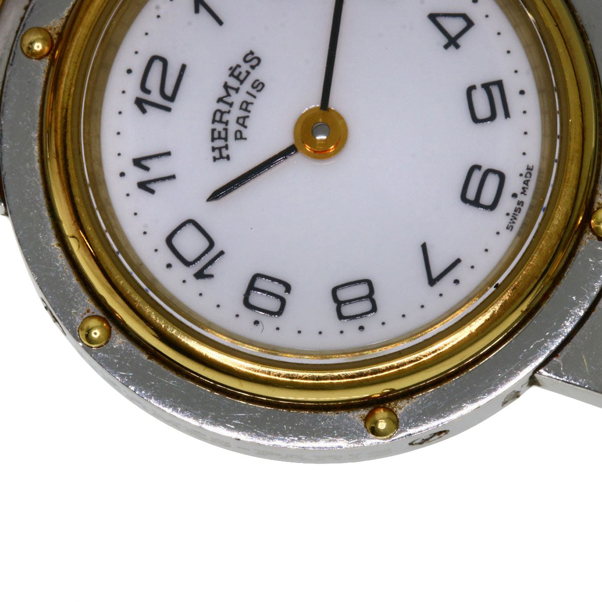 HERMES Watches Quartz Stainless Steel , SSxGP gold Clipper white dial Women  d