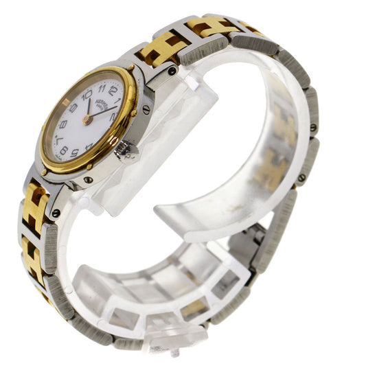 HERMES Watches Quartz Stainless Steel , SSxGP gold Clipper white dial Women  d
