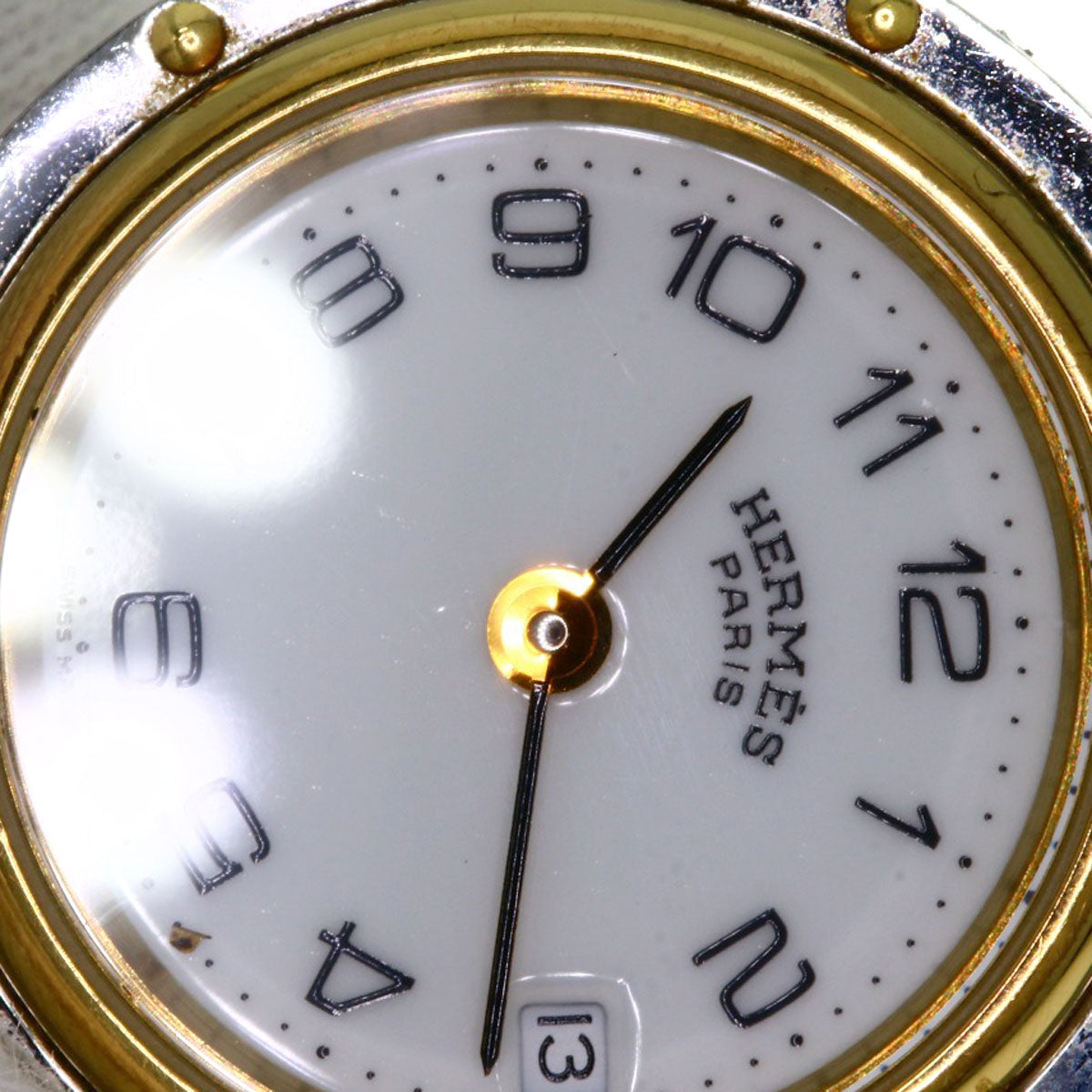 HERMES Watches Quartz Stainless Steel , SSxGP gold Clipper white dial Women  d