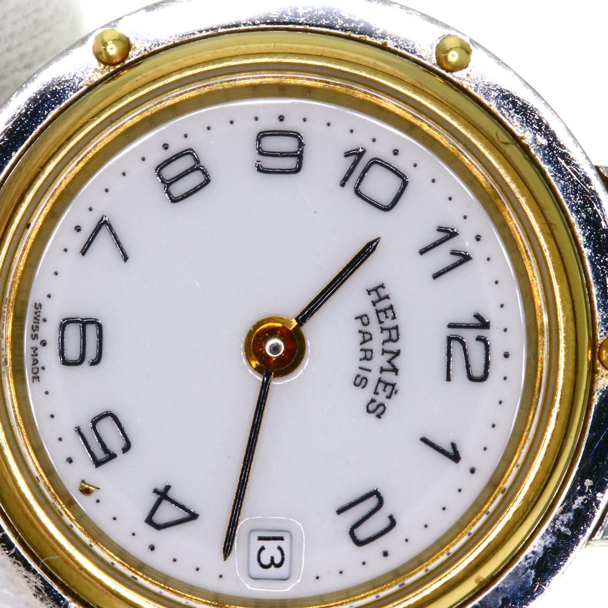 HERMES Watches Quartz Stainless Steel , SSxGP gold Clipper white dial Women  d