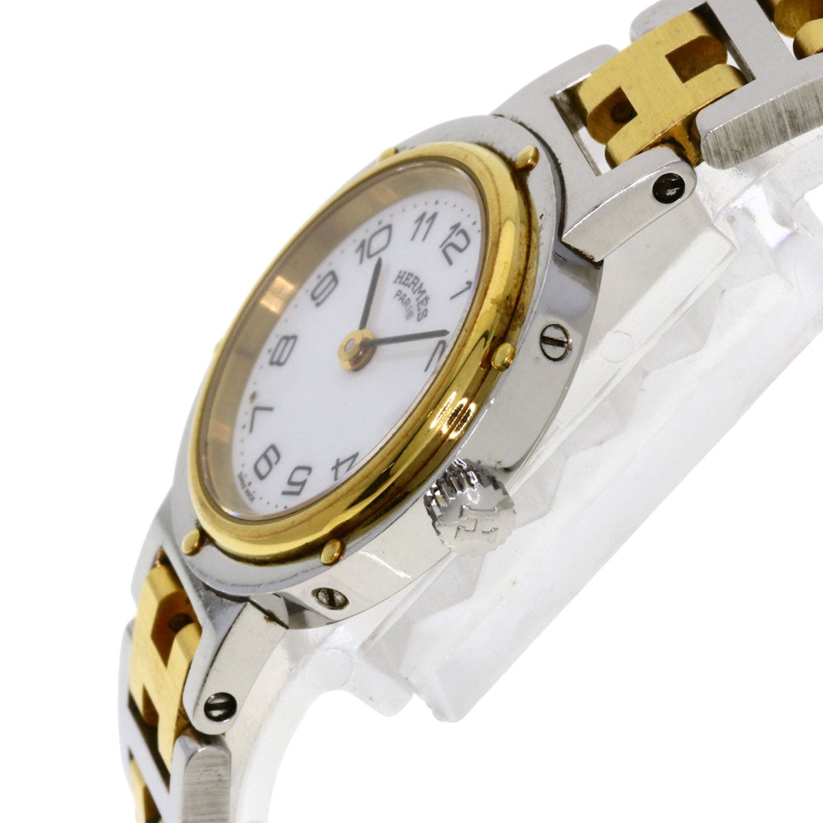 HERMES Watches Quartz Stainless Steel , SSxGP gold Clipper white dial Women  d