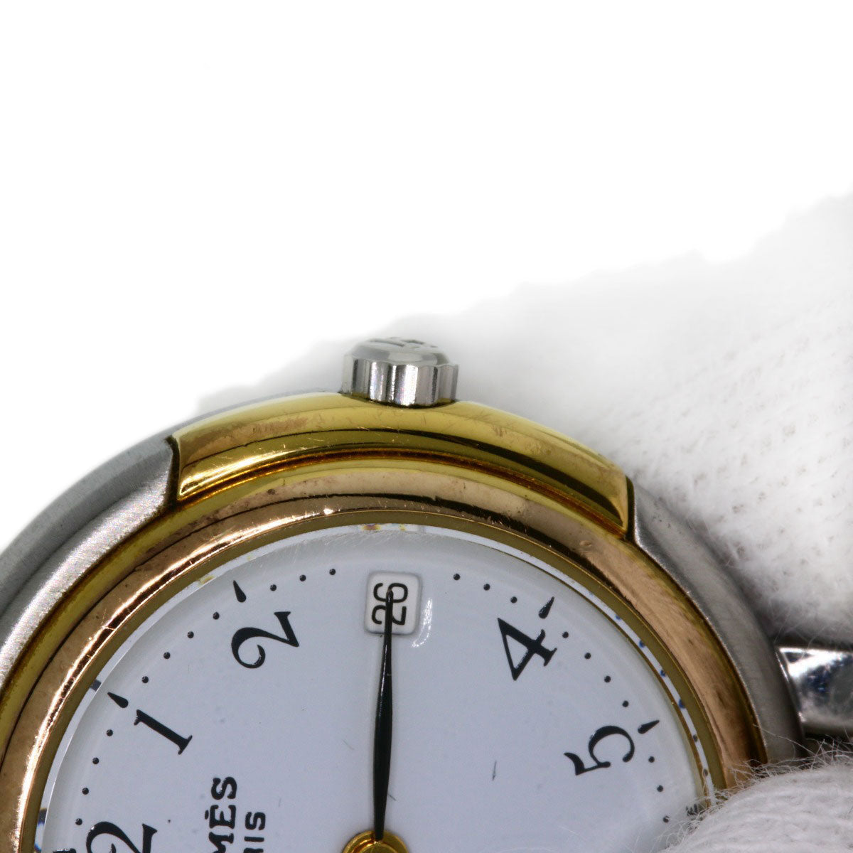 HERMES Watches Quartz Stainless Steel, Combination Silver Windsor white dial Women  d