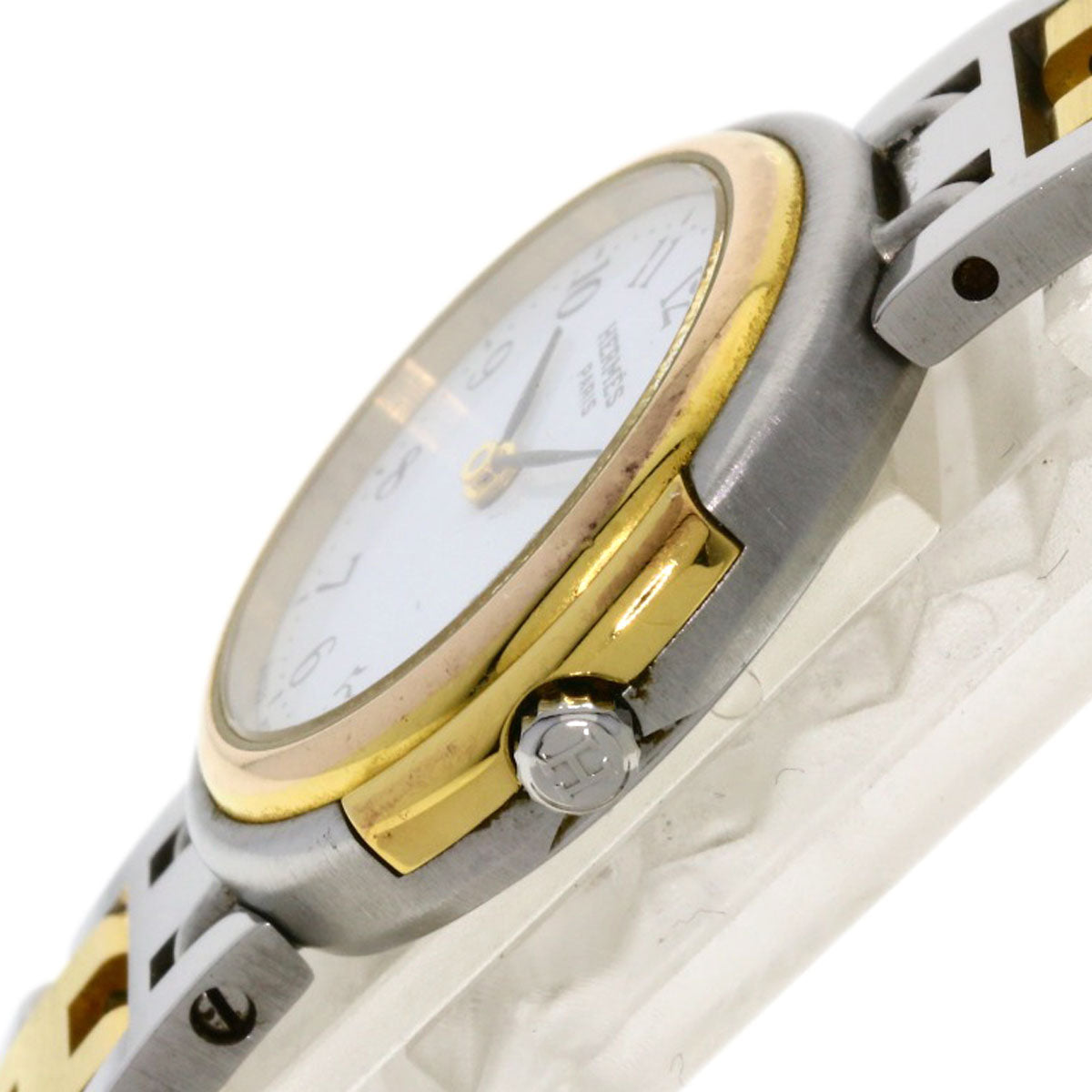 HERMES Watches Quartz Stainless Steel, Combination Silver Windsor white dial Women  d