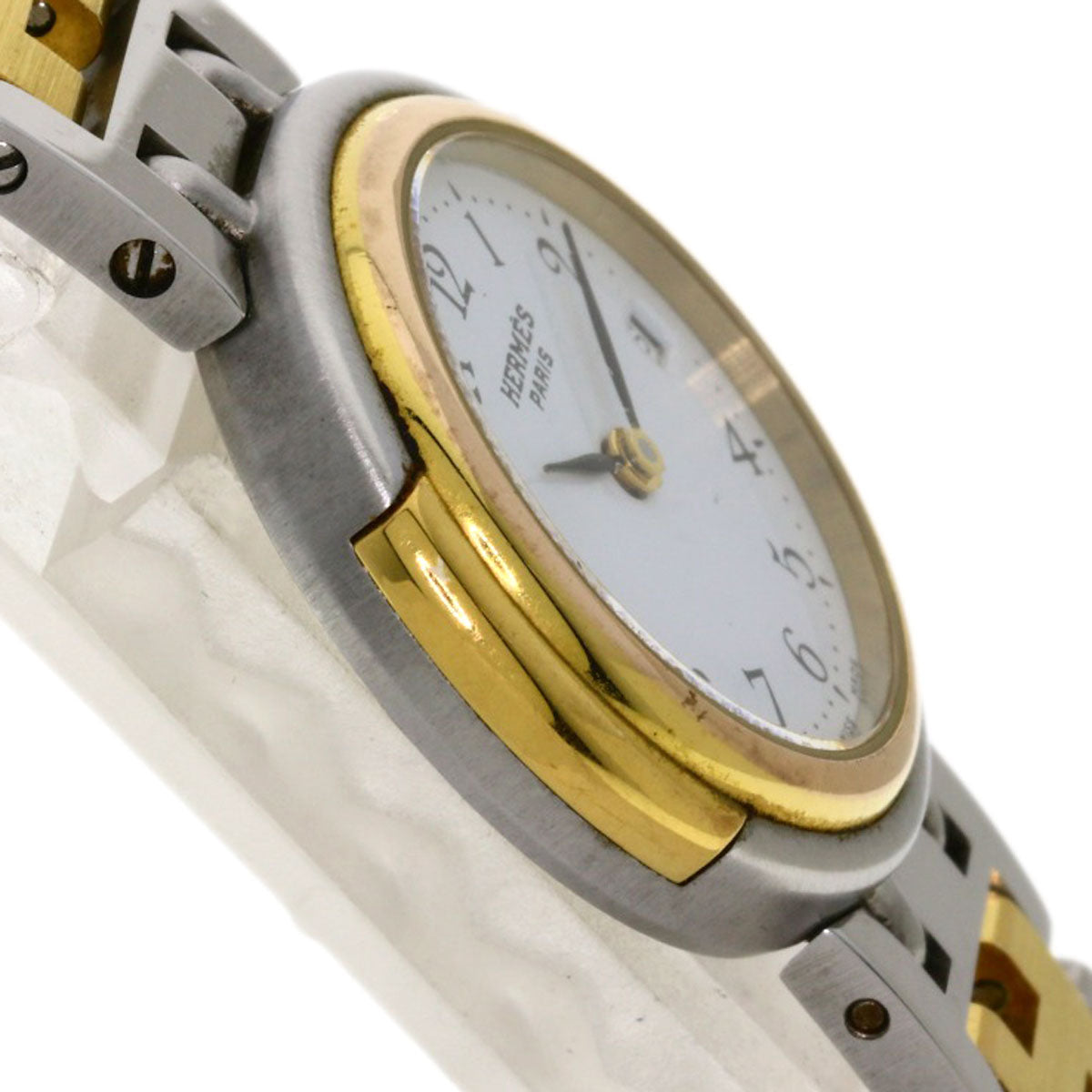 HERMES Watches Quartz Stainless Steel, Combination Silver Windsor white dial Women  d