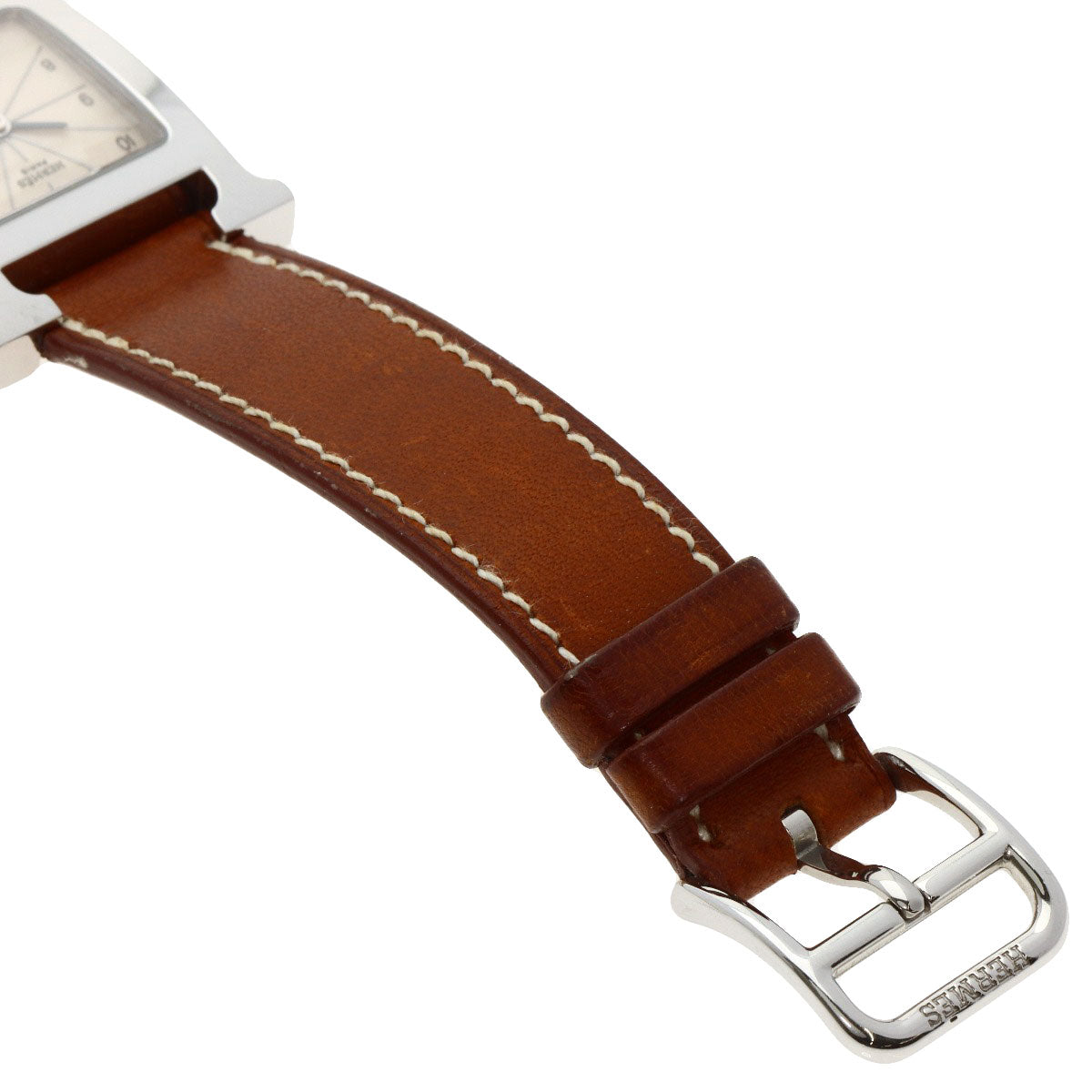 HERMES Watches Quartz HH1.210 Stainless Steel, Leather Silver H watch Deburuturu Silver dial Women  d