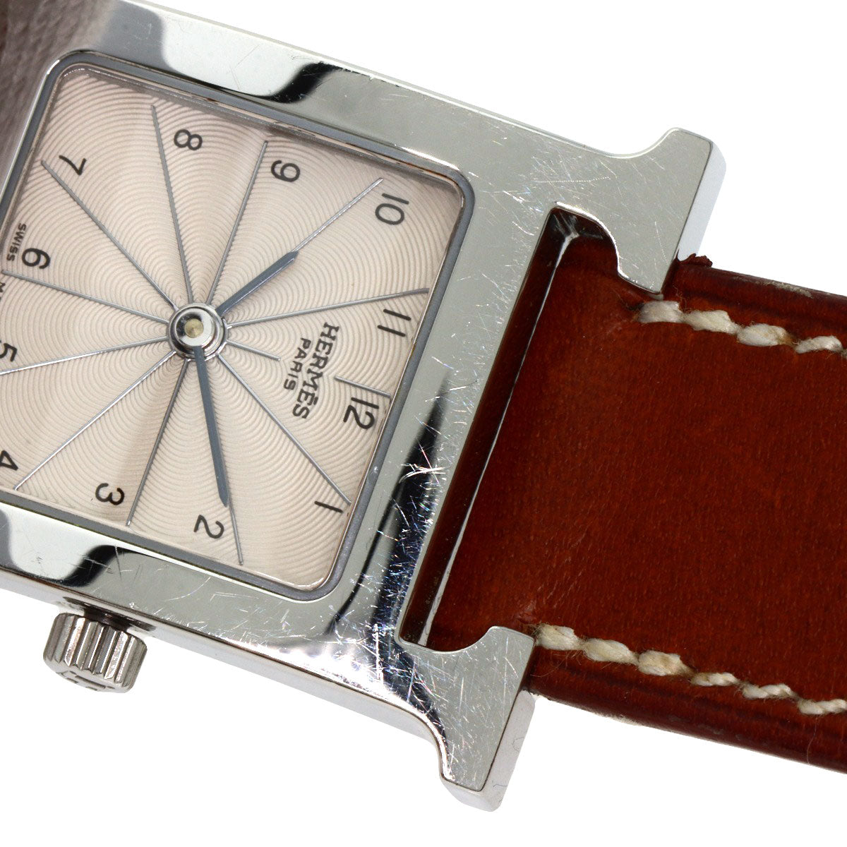 HERMES Watches Quartz HH1.210 Stainless Steel, Leather Silver H watch Deburuturu Silver dial Women  d