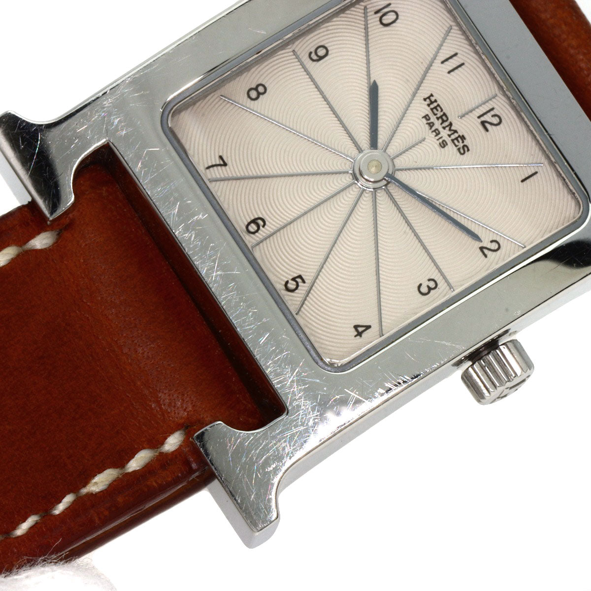 HERMES Watches Quartz HH1.210 Stainless Steel, Leather Silver H watch Deburuturu Silver dial Women  d