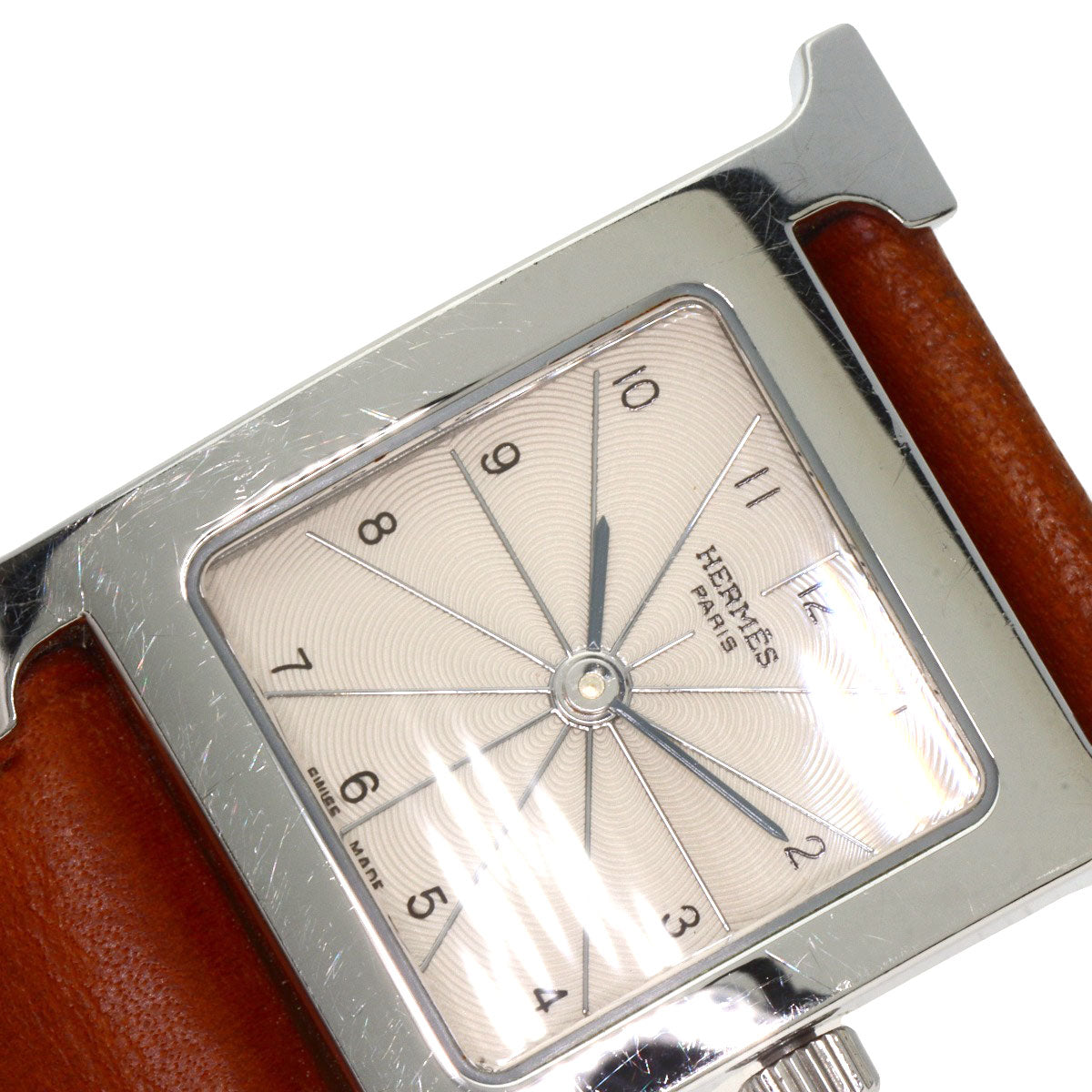 HERMES Watches Quartz HH1.210 Stainless Steel, Leather Silver H watch Deburuturu Silver dial Women  d
