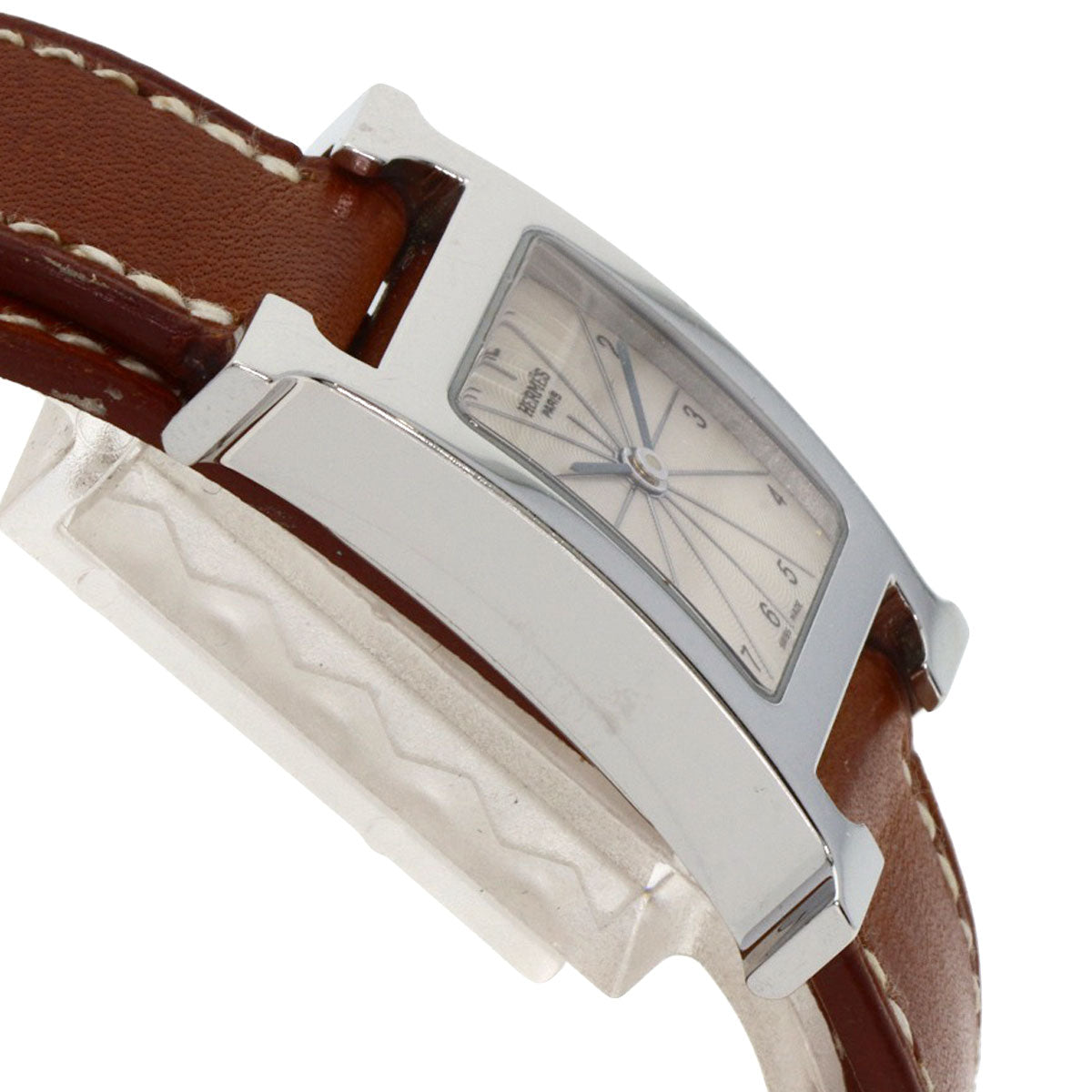 HERMES Watches Quartz HH1.210 Stainless Steel, Leather Silver H watch Deburuturu Silver dial Women  d