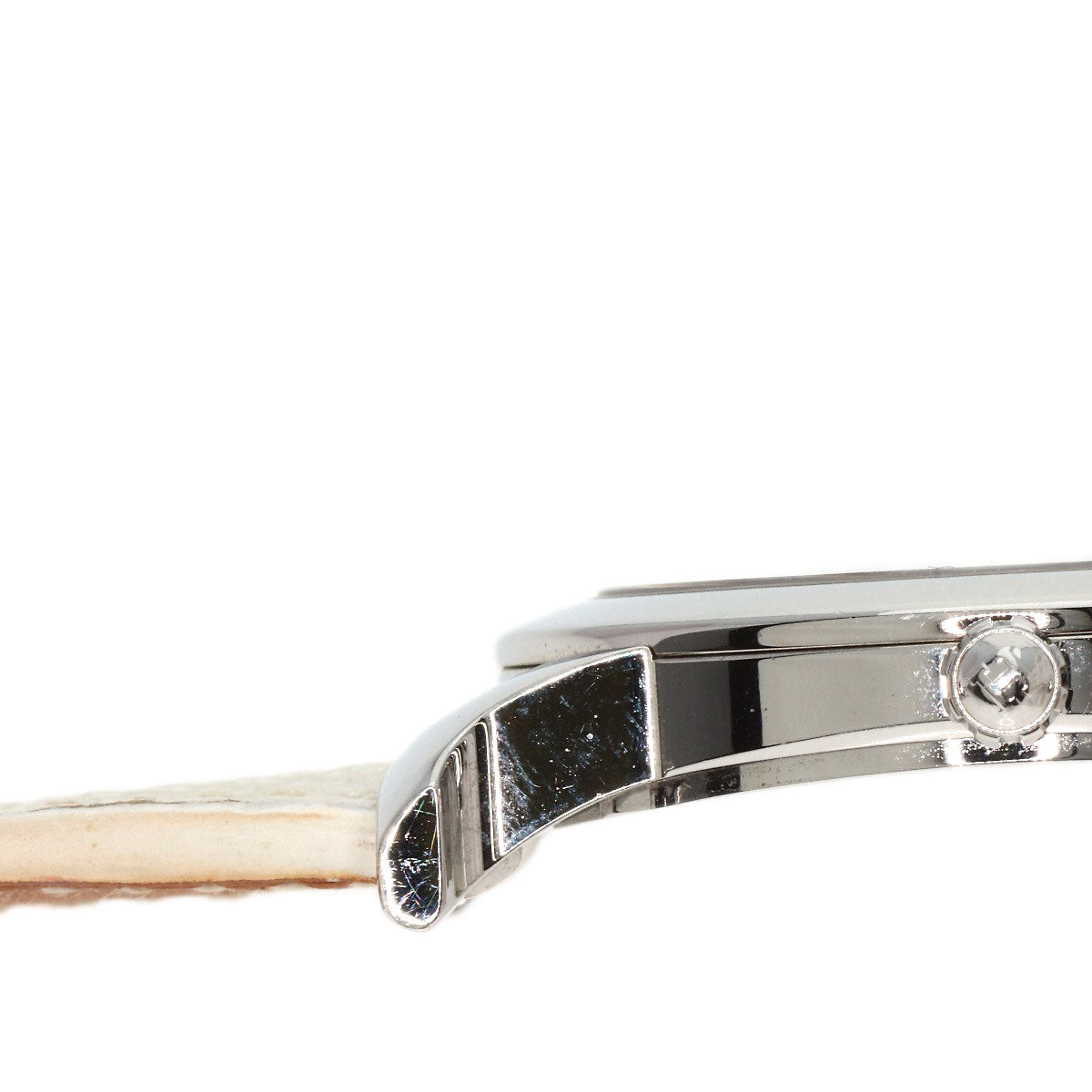 HERMES Watches Quartz HR1.510 Stainless Steel, Leather Silver H watch Rondo white dial Women  d