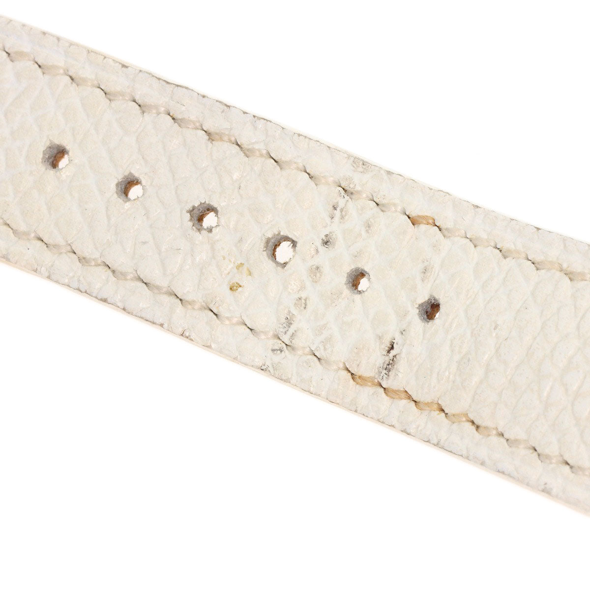 HERMES Watches Quartz HR1.510 Stainless Steel, Leather Silver H watch Rondo white dial Women  d