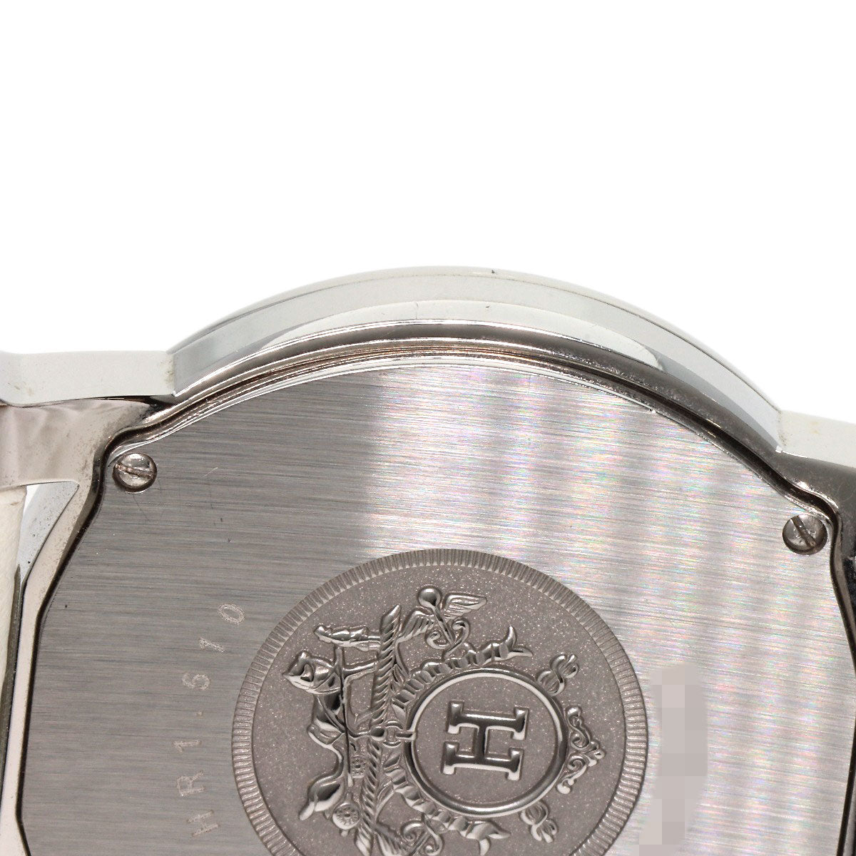 HERMES Watches Quartz HR1.510 Stainless Steel, Leather Silver H watch Rondo white dial Women  d