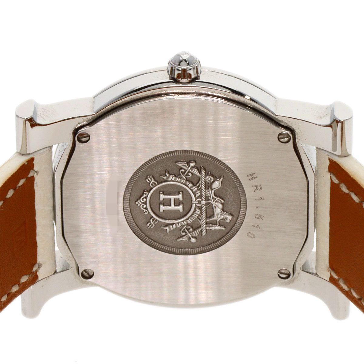 HERMES Watches Quartz HR1.510 Stainless Steel, Leather Silver H watch Rondo white dial Women  d