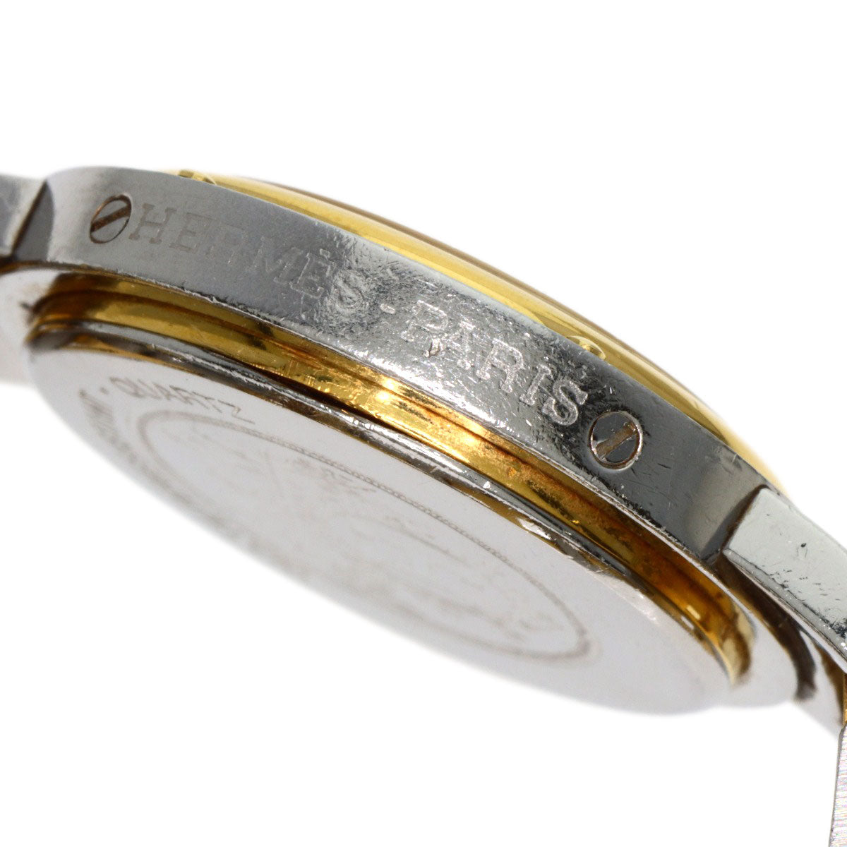 HERMES Watches Quartz Stainless Steel , SSxGP gold Clipper Old Belt Ivory dial Women  d