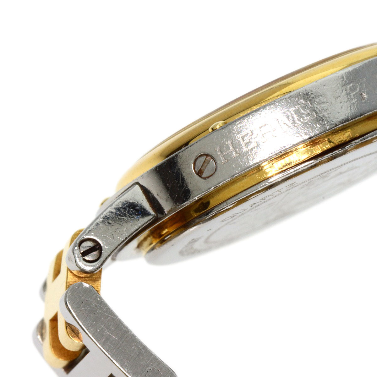 HERMES Watches Quartz Stainless Steel , SSxGP gold Clipper Old Belt Ivory dial Women  d