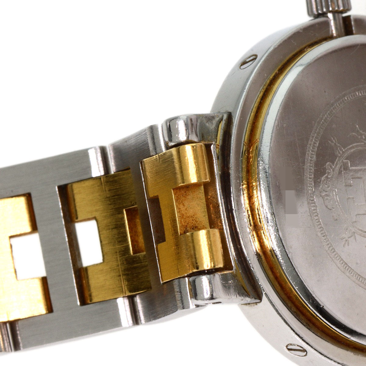 HERMES Watches Quartz Stainless Steel , SSxGP gold Clipper Old Belt Ivory dial Women  d