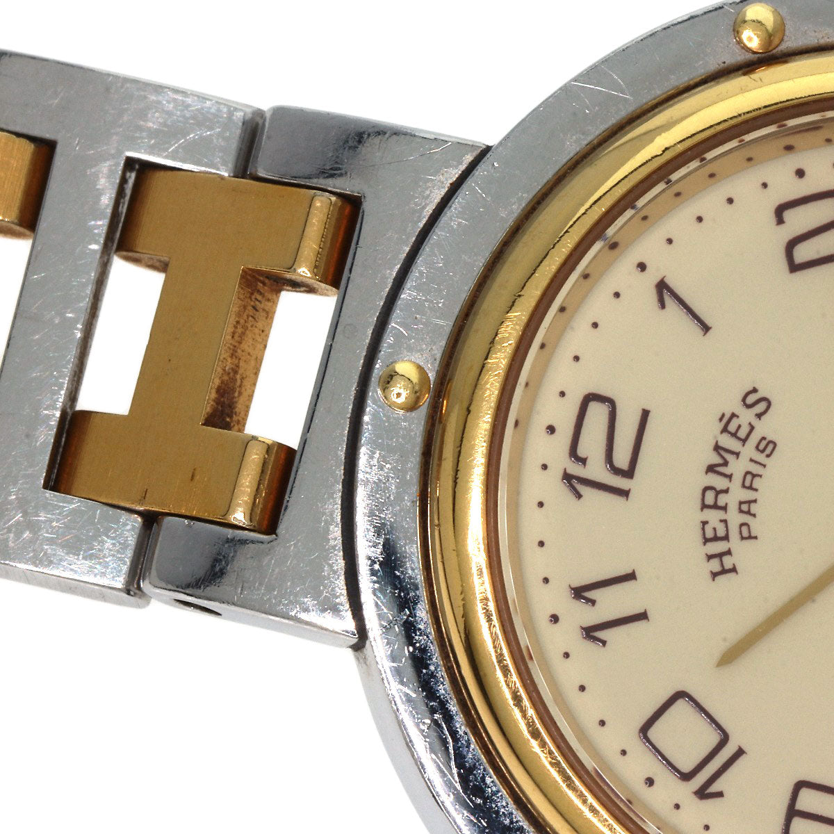 HERMES Watches Quartz Stainless Steel , SSxGP gold Clipper Ivory dial Women  d