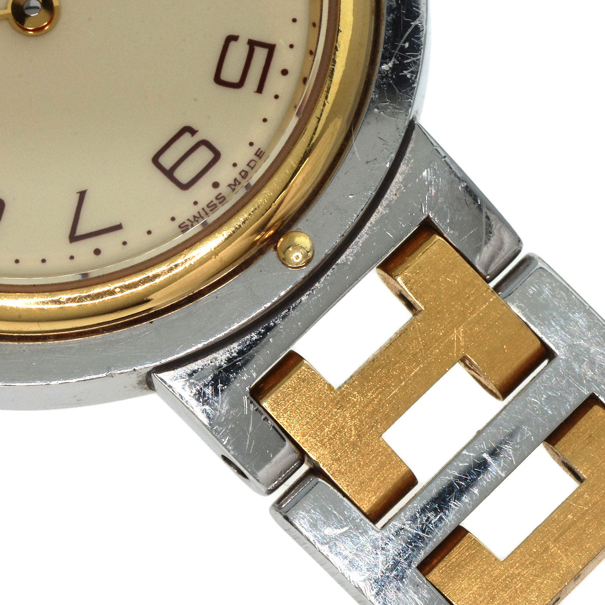 HERMES Watches Quartz Stainless Steel , SSxGP gold Clipper Ivory dial Women  d