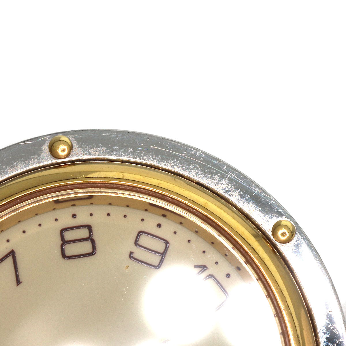 HERMES Watches Quartz Stainless Steel , SSxGP gold Clipper Ivory dial Women  d