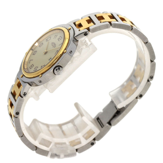 HERMES Watches Quartz Stainless Steel , SSxGP gold Clipper Ivory dial Women  d