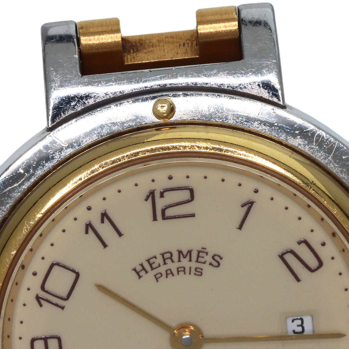 HERMES Watches Quartz Stainless Steel , SSxGP gold Clipper Ivory dial Women  d