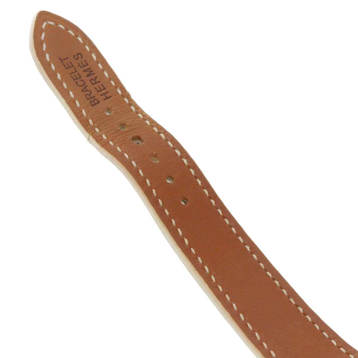 HERMES Watches Quartz HR1.510 Stainless Steel, Leather Silver H watch Rondo white dial Women  d