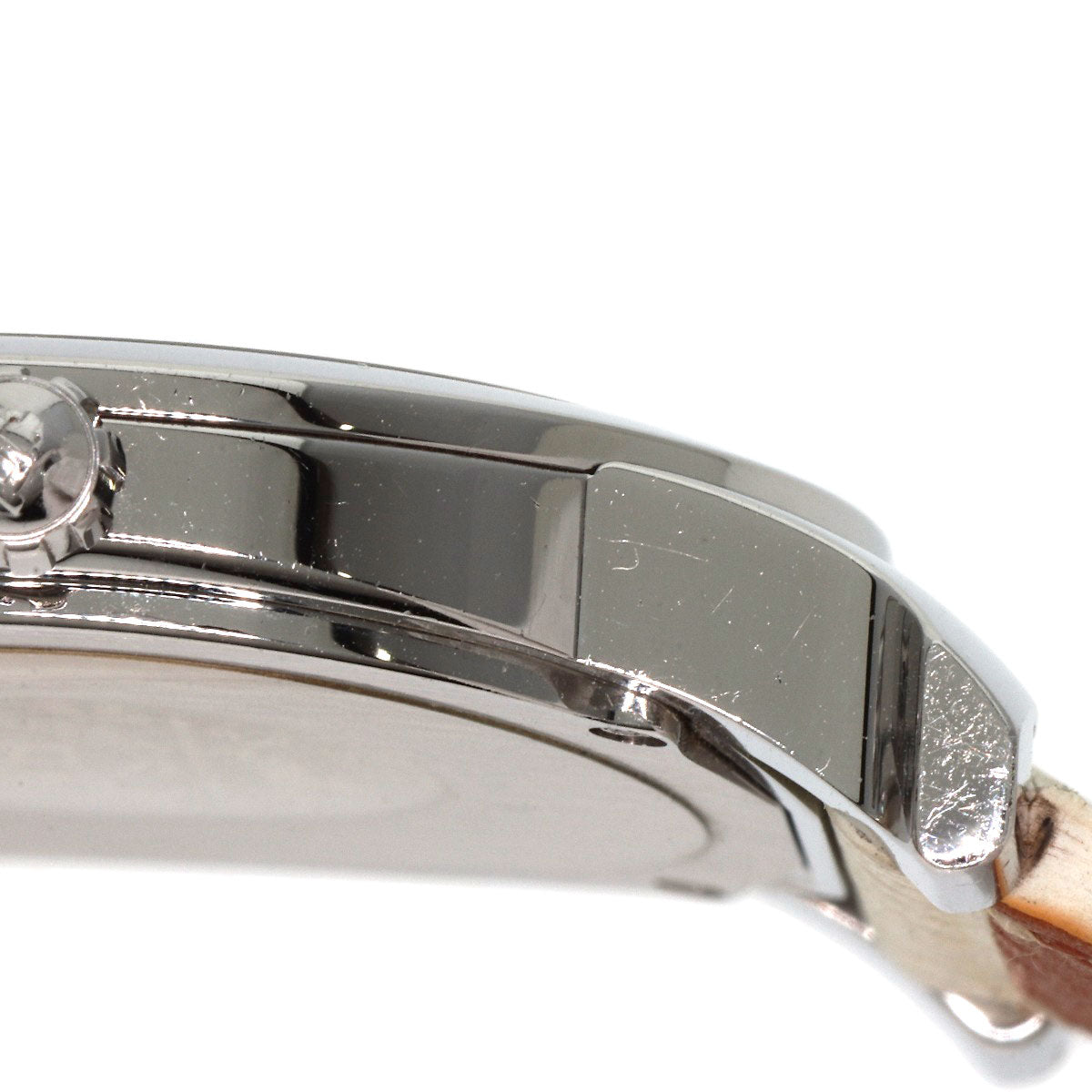 HERMES Watches Quartz HR1.510 Stainless Steel, Leather Silver H watch Rondo white dial Women  d