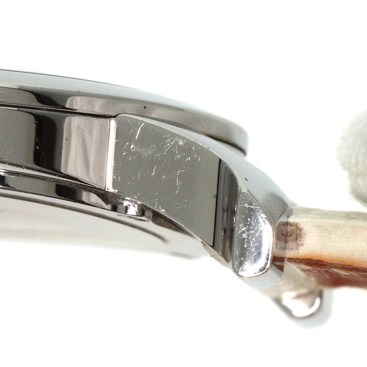 HERMES Watches Quartz HR1.510 Stainless Steel, Leather Silver H watch Rondo white dial Women  d