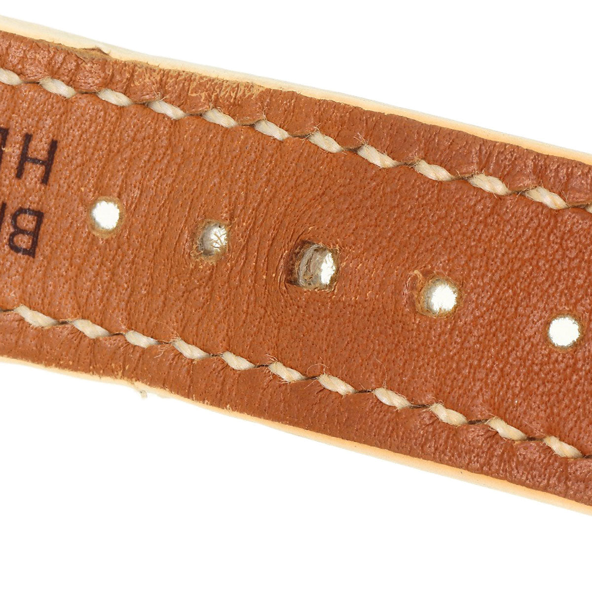 HERMES Watches Quartz HR1.510 Stainless Steel, Leather Silver H watch Rondo white dial Women  d