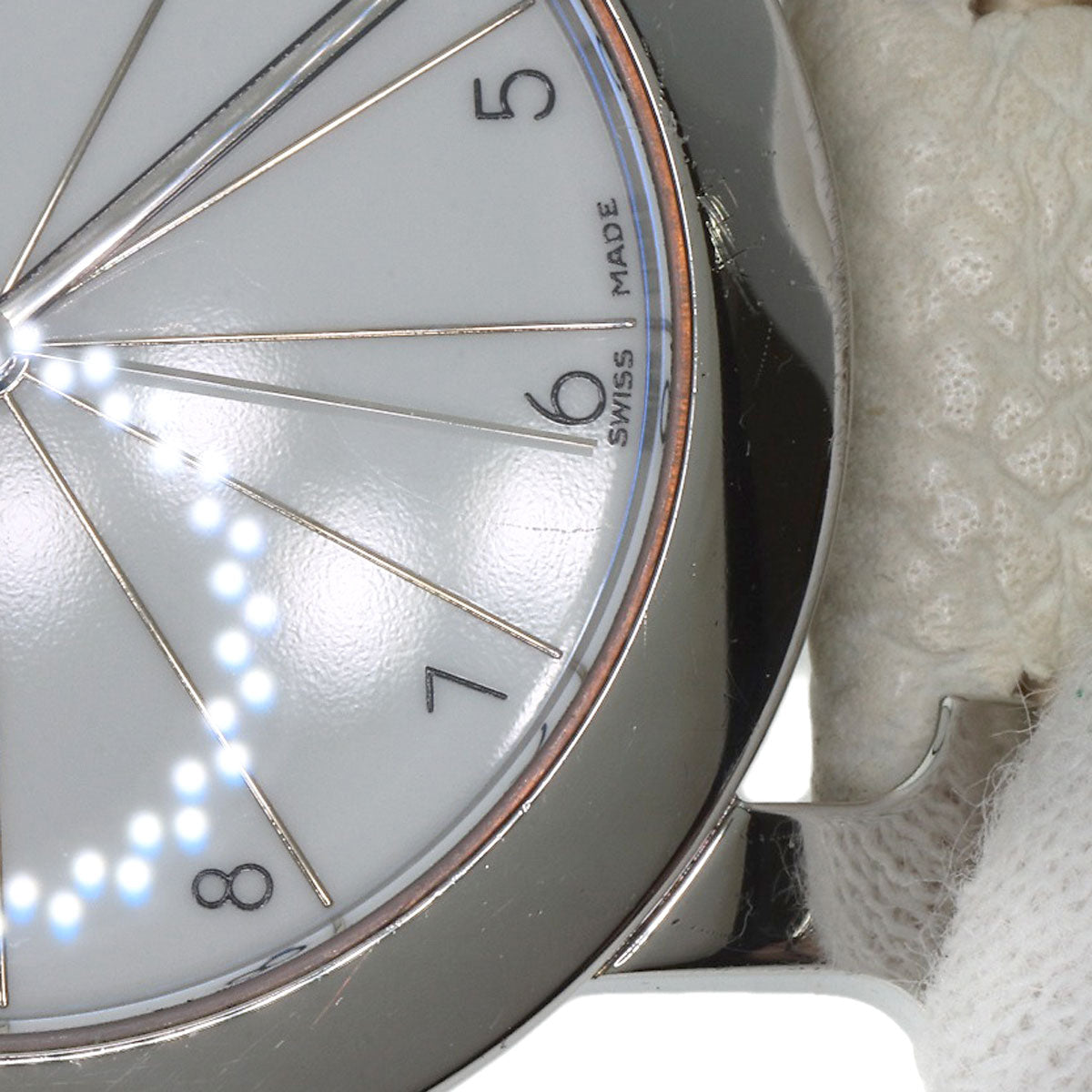 HERMES Watches Quartz HR1.510 Stainless Steel, Leather Silver H watch Rondo white dial Women  d