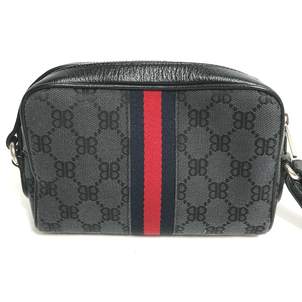 GUCCI Shoulder Bag 680128 Canvas / leather black Balenciaga Balenciaga collaboration Hacker Project GG mens
