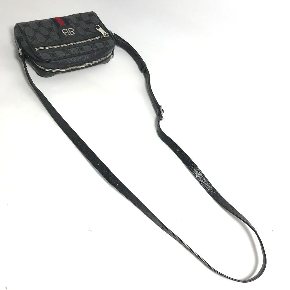 GUCCI Shoulder Bag 680128 Canvas / leather black Balenciaga Balenciaga collaboration Hacker Project GG mens