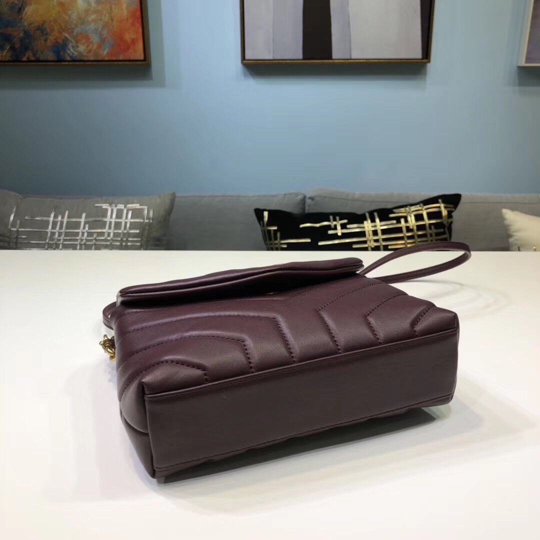 Top Quality Loulou Mini Shoulder Bag Burgundy For Women 7in/18cm YSL
