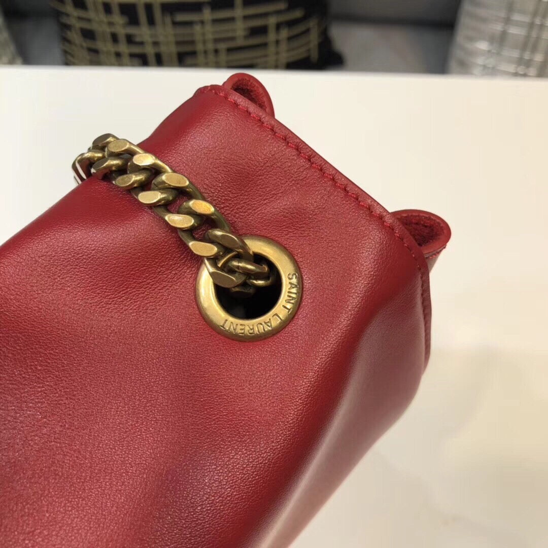 Top Quality Kate MeTop Qualityum Chain Bag In Grain De Poudre Red For Women 9.4in/24cm YSL 364021BOW0J6008