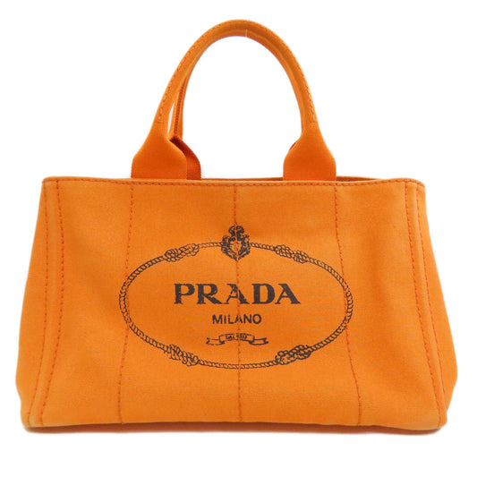 PRADA Handbag canvas Orange Canapa